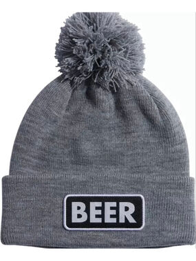 Men's Coal Gray Beer Pom Beanie One Size